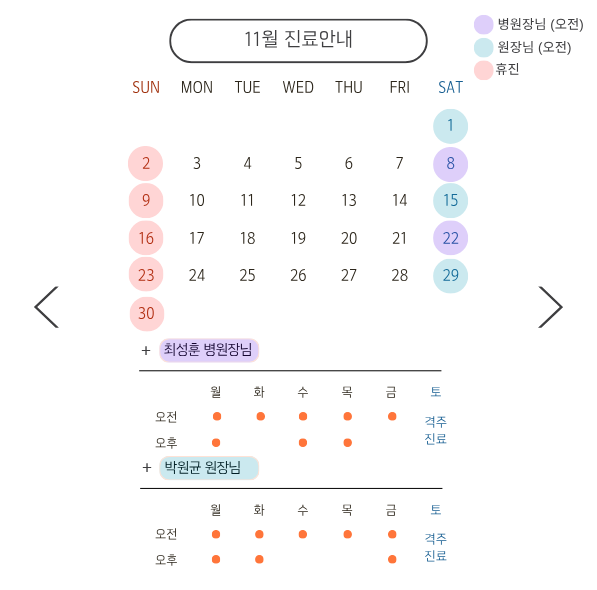 11월 진료안내